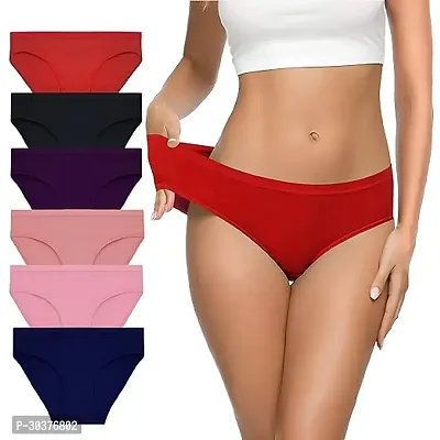 Pure Cotton Antimicrobial Hipster Womens Cotton Panty Pack of 6 Color May vary-thumb0