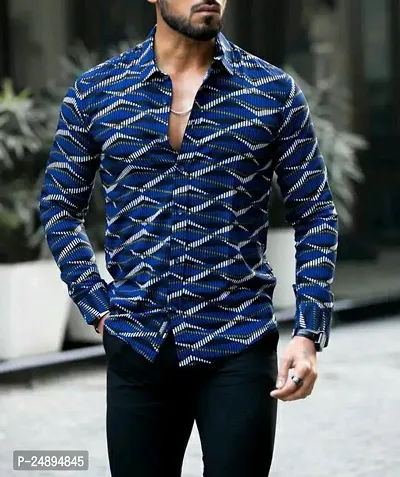 Reliable Multicoloured Cotton Printed Long Sleeves Casual Shirt For Men-thumb0