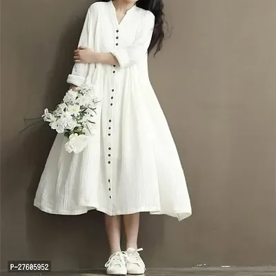 Classic Linen Solid  Dresses for Women