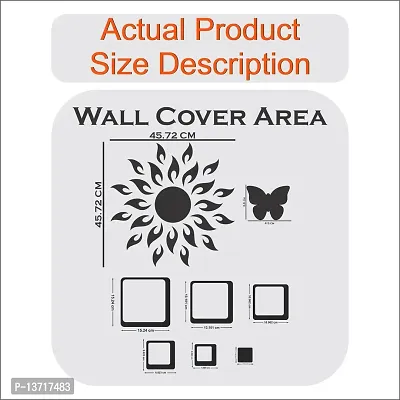 Look Decor Sun 12 Square Golden 20 Butterfly-Cp314 Acrylic Mirror Wall Sticker|Mirror For Wall|Mirror Stickers For Wall|Wall Mirror|Flexible Mirror|3D Mirror Wall Stickers|Wall Sticker Cp-840-thumb4