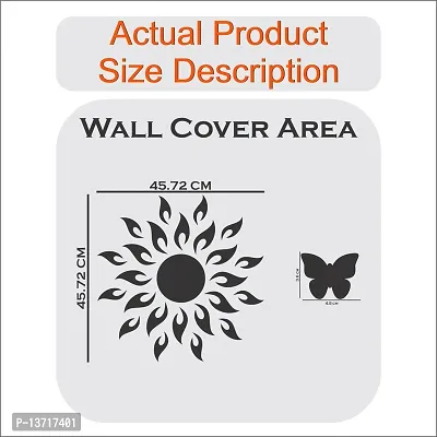 Look Decor Sun Black 10 Butterfly-Cp242 Acrylic Mirror Wall Sticker|Mirror For Wall|Mirror Stickers For Wall|Wall Mirror|Flexible Mirror|3D Mirror Wall Stickers|Wall Sticker Cp-768-thumb2