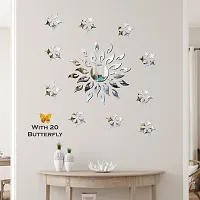 Look Decor Sun 50 Star Silver 20 Butterfly-Cp382 Acrylic Mirror Wall Sticker|Mirror For Wall|Mirror Stickers For Wall|Wall Mirror|Flexible Mirror|3D Mirror Wall Stickers|Wall Sticker Cp-908-thumb2