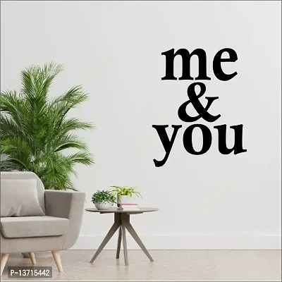 Look Decor Me And You Wall Sculptures, Wall Art, Wall Decor, Black wooden art home decor items for Livingroom Bedroom Kitchen Office Wall, Wall Stickers And Murals (27 X 22 cm)-thumb0
