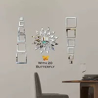 Look Decor Sun 12 Square Silver 20 Butterfly-Cp321 Acrylic Mirror Wall Sticker|Mirror For Wall|Mirror Stickers For Wall|Wall Mirror|Flexible Mirror|3D Mirror Wall Stickers|Wall Sticker Cp-847-thumb2