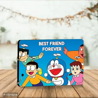Look Decor DoraemonFriends-P-(CL) Artworks Wooden Photo Album Scrap Book With 10 Butterfly 3D Acrylic Sticker 40 Pages Plus 2 Glitter Golden Paper Sheets - Size (22 cm x 16 cm) Gift Item