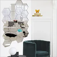 Look Decor 20 Hexagon Silver-Cp88 Acrylic Mirror Wall Sticker|Mirror For Wall|Mirror Stickers For Wall|Wall Mirror|Flexible Mirror|3D Mirror Wall Stickers|Wall Sticker Cp-614-thumb2