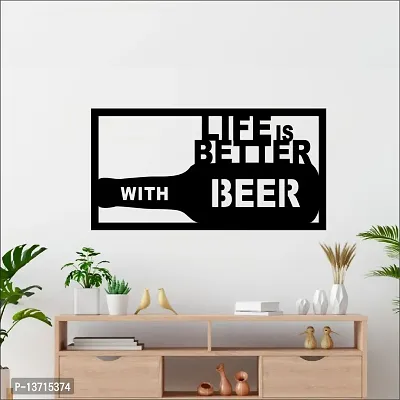 Look Decor Beer Bottle Wall Sculptures, Wall Art, Wall Decor, Black wooden art home decor items for Livingroom Bedroom Kitchen Office Wall, Wall Stickers And Murals (15 X 29)
