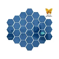 Look Decor 30 Hexagon Blue-Cp147 Acrylic Mirror Wall Sticker|Mirror For Wall|Mirror Stickers For Wall|Wall Mirror|Flexible Mirror|3D Mirror Wall Stickers|Wall Sticker Cp-673-thumb1