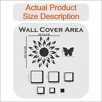 Look Decor Sun 12 Square Red 20 Butterfly-Cp318 Acrylic Mirror Wall Sticker|Mirror For Wall|Mirror Stickers For Wall|Wall Mirror|Flexible Mirror|3D Mirror Wall Stickers|Wall Sticker Cp-844-thumb3