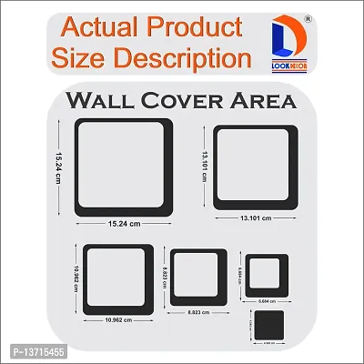 Look Decor 12 Square Black Acrylic Mirror Wall Sticker|Mirror For Wall|Mirror Stickers For Wall|Wall Mirror|Flexible Mirror|3D Mirror Wall Stickers|Wall Sticker Cp-3-thumb3