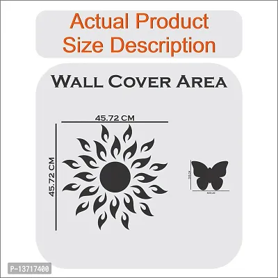 Look Decor Sun Black 10 Butterfly-Cp241 Acrylic Mirror Wall Sticker|Mirror For Wall|Mirror Stickers For Wall|Wall Mirror|Flexible Mirror|3D Mirror Wall Stickers|Wall Sticker Cp-767-thumb2