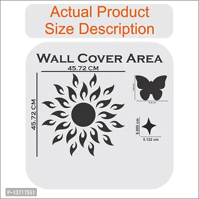 Look Decor Sun 50 Star Silver 20 Butterfly-Cp380 Acrylic Mirror Wall Sticker|Mirror For Wall|Mirror Stickers For Wall|Wall Mirror|Flexible Mirror|3D Mirror Wall Stickers|Wall Sticker Cp-906-thumb4