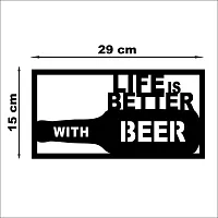 Look Decor Beer Bottle Wall Sculptures, Wall Art, Wall Decor, Black wooden art home decor items for Livingroom Bedroom Kitchen Office Wall, Wall Stickers And Murals (15 X 29)-thumb2
