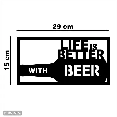 Look Decor Beer Bottle Wall Sculptures, Wall Art, Wall Decor, Black wooden art home decor items for Livingroom Bedroom Kitchen Office Wall, Wall Stickers And Murals (15 X 29)-thumb3
