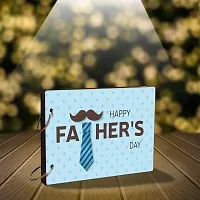 Look Decor BlueStarFather-P-(CL) Artworks Wooden Photo Album Scrap Book With 10 Butterfly 3D Acrylic Sticker 40 Pages Plus 2 Glitter Golden Paper Sheets - Size (22 cm x 16 cm) Gift Item-thumb1