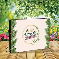 Look Decor BestFriendForever-P-(CL) Artworks Wooden Photo Album Scrap Book With 10 Butterfly 3D Acrylic Sticker 40 Pages Plus 2 Glitter Golden Paper Sheets - Size (22 cm x 16 cm) Gift Item-thumb2