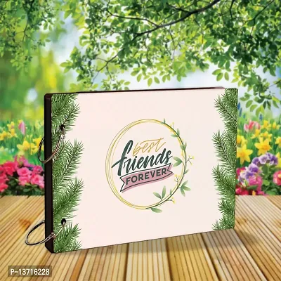 Look Decor BestFriendForever-P-(CL) Artworks Wooden Photo Album Scrap Book With 10 Butterfly 3D Acrylic Sticker 40 Pages Plus 2 Glitter Golden Paper Sheets - Size (22 cm x 16 cm) Gift Item-thumb3