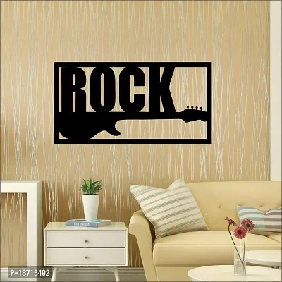 Look Decor Rock Wall Sculptures, Wall Art, Wall Decor, Black wooden art home decor items for Livingroom Bedroom Kitchen Office Wall, Wall Stickers And Murals (29 X 15 cm)-thumb0