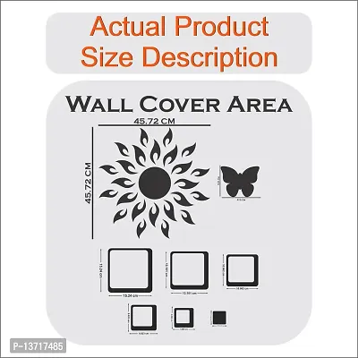 Look Decor Sun 12 Square Red 20 Butterfly-Cp316 Acrylic Mirror Wall Sticker|Mirror For Wall|Mirror Stickers For Wall|Wall Mirror|Flexible Mirror|3D Mirror Wall Stickers|Wall Sticker Cp-842-thumb4