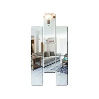 Look Decor 6 Frame Silver-Cp742 Acrylic Mirror Wall Sticker|Mirror For Wall|Mirror Stickers For Wall|Wall Mirror|Flexible Mirror|3D Mirror Wall Stickers|Wall Sticker Cp-1268-thumb1