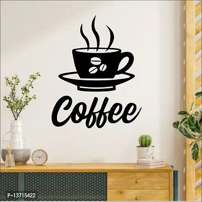 Look Decor Coffee Cup Wall Sculptures, Wall Art, Wall Decor, Black wooden art home decor items for Livingroom Bedroom Kitchen Office Wall, Wall Stickers And Murals (12 X 9.4 Inch)