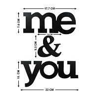 Look Decor Me And You Wall Sculptures, Wall Art, Wall Decor, Black wooden art home decor items for Livingroom Bedroom Kitchen Office Wall, Wall Stickers And Murals (27 X 22 cm)-thumb2
