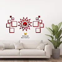 Look Decor Sun 12 Square Red 20 Butterfly-Cp316 Acrylic Mirror Wall Sticker|Mirror For Wall|Mirror Stickers For Wall|Wall Mirror|Flexible Mirror|3D Mirror Wall Stickers|Wall Sticker Cp-842-thumb2