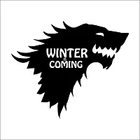 Look Decor Winter is Coming Wall Sculptures, Wall Art, Wall Decor, Black wooden art home decor items for Livingroom Bedroom Kitchen Office Wall, Wall Stickers And Murals (29 X 24 cm)-thumb1