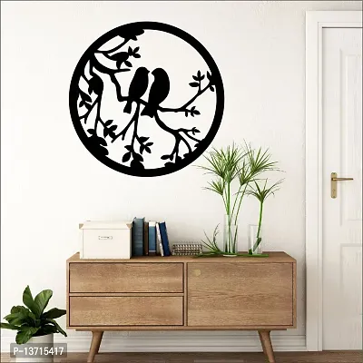 Look Decor Bird Together Wall Sculptures, Wall Art, Wall Decor, Black wooden art home decor items for Livingroom Bedroom Kitchen Office Wall, Wall Stickers And Murals (29 X 29 cm)