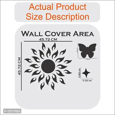 Look Decor Sun 50 Star Silver 20 Butterfly-Cp382 Acrylic Mirror Wall Sticker|Mirror For Wall|Mirror Stickers For Wall|Wall Mirror|Flexible Mirror|3D Mirror Wall Stickers|Wall Sticker Cp-908-thumb4