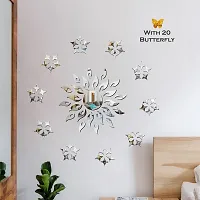 Look Decor Sun 50 Star Silver 20 Butterfly-Cp380 Acrylic Mirror Wall Sticker|Mirror For Wall|Mirror Stickers For Wall|Wall Mirror|Flexible Mirror|3D Mirror Wall Stickers|Wall Sticker Cp-906-thumb2