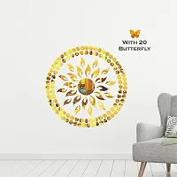 Look Decor Sun Flame And 100 Duck Dot With 20 Butterfly Golden Acrylic Mirror Wall Sticker|Mirror For Wall|Mirror Stickers For Wall|Wall Mirror|Flexible Mirror|3D Mirror Wall Stickers|Wall Sticker Cp-167-thumb2