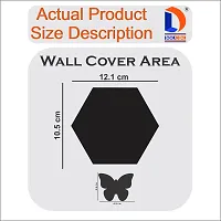 Look Decor 28 Hexagon With 10 Butterfly Golden Acrylic Mirror Wall Sticker|Mirror For Wall|Mirror Stickers For Wall|Wall Mirror|Flexible Mirror|3D Mirror Wall Stickers|Wall Sticker Cp-255-thumb3