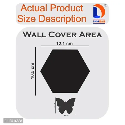 Look Decor 28 Hexagon With 10 Butterfly Golden Acrylic Mirror Wall Sticker|Mirror For Wall|Mirror Stickers For Wall|Wall Mirror|Flexible Mirror|3D Mirror Wall Stickers|Wall Sticker Cp-255-thumb4