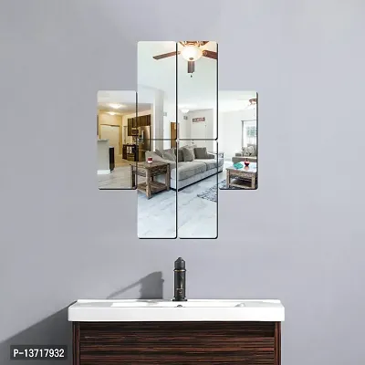 Look Decor 6 Frame Silver-Cp745 Acrylic Mirror Wall Sticker|Mirror For Wall|Mirror Stickers For Wall|Wall Mirror|Flexible Mirror|3D Mirror Wall Stickers|Wall Sticker Cp-1271