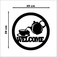 Look Decor Welcome Wall Sculptures, Wall Art, Wall Decor, Black wooden art home decor items for Livingroom Bedroom Kitchen Office Wall, Wall Stickers And Murals (29 X 29 cm)-thumb2