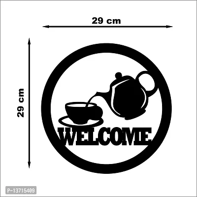Look Decor Welcome Wall Sculptures, Wall Art, Wall Decor, Black wooden art home decor items for Livingroom Bedroom Kitchen Office Wall, Wall Stickers And Murals (29 X 29 cm)-thumb3