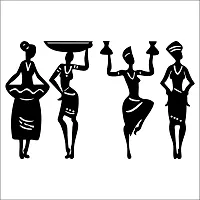 Look Decor Tribale Women Wall Sculptures, Wall Art, Wall Decor, Black wooden art home decor items for Livingroom Bedroom Kitchen Office Wall, Wall Stickers And Murals (12 X 19 Inch)-thumb1