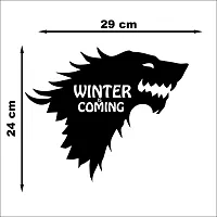 Look Decor Winter is Coming Wall Sculptures, Wall Art, Wall Decor, Black wooden art home decor items for Livingroom Bedroom Kitchen Office Wall, Wall Stickers And Murals (29 X 24 cm)-thumb2