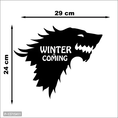 Look Decor Winter is Coming Wall Sculptures, Wall Art, Wall Decor, Black wooden art home decor items for Livingroom Bedroom Kitchen Office Wall, Wall Stickers And Murals (29 X 24 cm)-thumb3