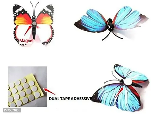 vedo 3D Megnet Butterfly with Self Adhesive Sticker for Home Party Wedding Decore (Pack of 12)-thumb2