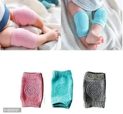 Cotton Baby Knee pad Elbow Protector Baby Leg Warmer Knee Support Protector Pack of 3-thumb0