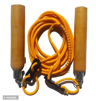 Wooden Handle Skipping Rope Freestyle for Gym Training and Workout Unisex, Boys, Girls, Male, Female, Gym, Workout, Weight Loss, Gym Training-thumb0