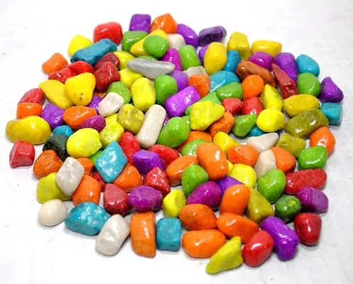 Medium 480 Gram Multi-Color Mixed Decorative Stones  Pebbles Color| for Garden Vase Fillers Aquarium Table Deacute;cor Fountain Decoration
