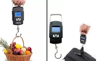 Electronic Digital Weighing Hanging Stainless Steel Hook Luggage Portable Scale with LCD Display for Industrial Fishing Factory Use Capacity 50Kg (Black)-thumb3
