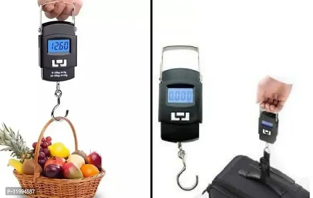 Electronic Digital Weighing Hanging Stainless Steel Hook Luggage Portable Scale with LCD Display for Industrial Fishing Factory Use Capacity 50Kg (Black)-thumb4