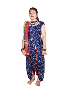 Women's Dress (Adivasi Dress)(Blouse,Odhani Choli(ghaghra)(Black-Blue)-thumb3