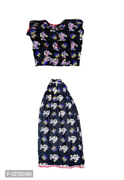 Women's Dress (Adivasi dress)(Blouse,Odhani Choli(ghaghra)(Pink Flower-Yellow Flower) (28, Choli-Ghaghra (Pink flower))-thumb3