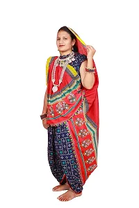 Women's Dress (Adivasi Dress)(Blouse,Odhani Choli(ghaghra)(Black-Blue)-thumb4