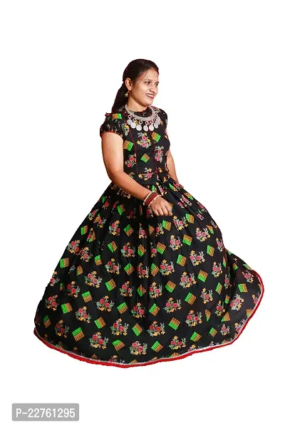 Women's Dress (Adivasi dress)(Blouse,Odhani Choli(ghaghra)(Pink Flower-Yellow Flower)-thumb2